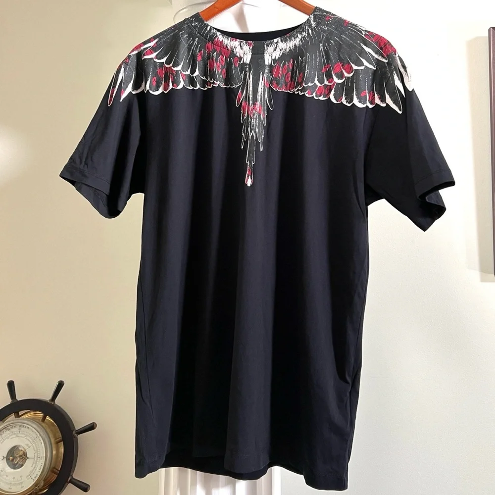 Marcelo Burlon County of Milan Black Icon Wings Short Sleeve T-Shirt Medium NWOT - Picture 5 of 12